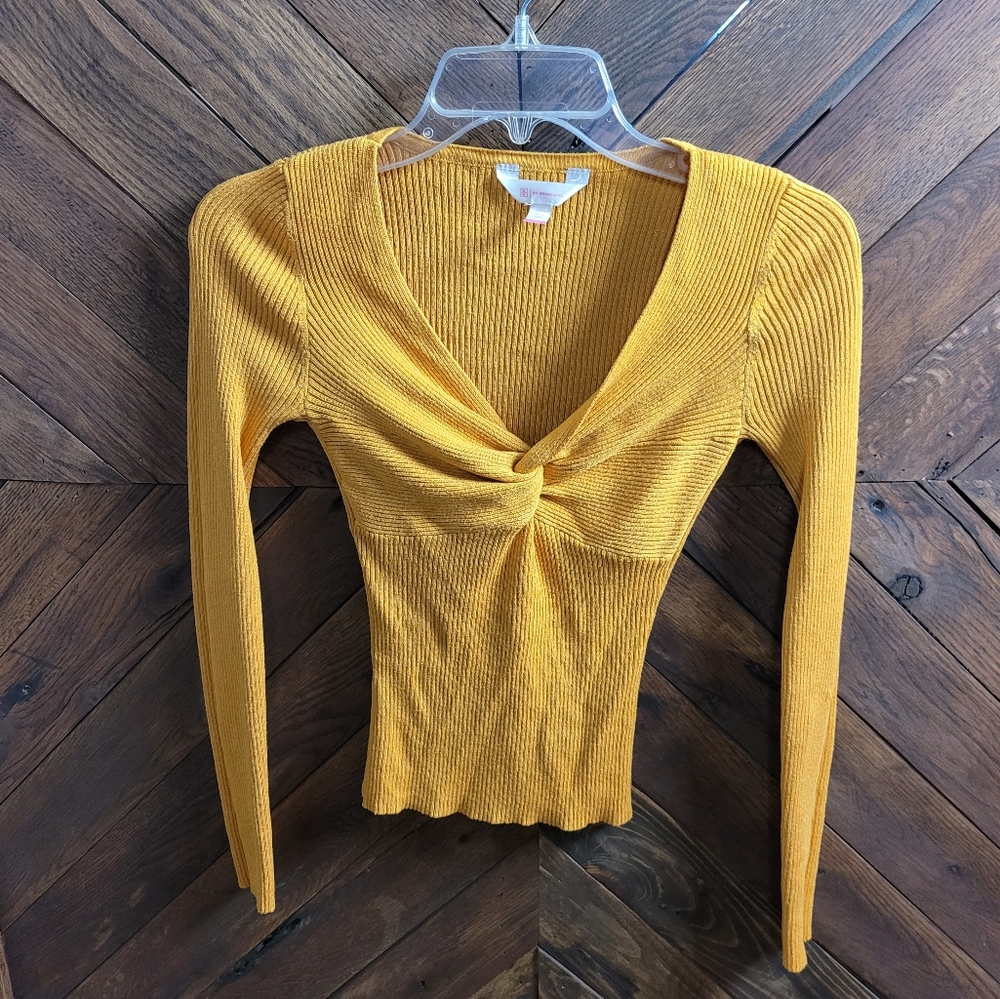 No boundaries Long Sleeve V Neck Chest Knot Slim Knitwear Blouse 
